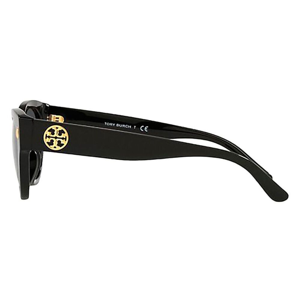 Tory Burch TY 7168U 17098G Black Plastic Cat-Eye Sunglasses Grey Lens - Picture 2 of 2
